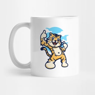 tiger cartoon thumb up Mug